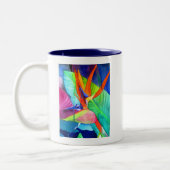 Tasse 2 Couleurs Oiseau du Paradis Strelitzia fleur art tropical (Gauche)