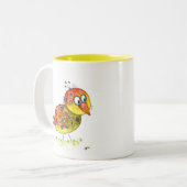 Tasse 2 Couleurs Oiseau jaune mignon (Devant gauche)