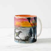 Tasse 2 Couleurs oiseau marchant (Devant droit)