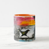 Tasse 2 Couleurs oiseau marchant (Centre)