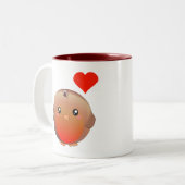 Tasse 2 Couleurs Oiseau mignon de Robin (Devant gauche)