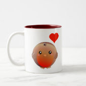 Tasse 2 Couleurs Oiseau mignon de Robin (Gauche)