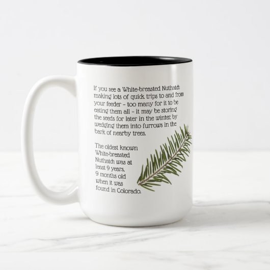Tasse 2 Couleurs Oiseau, Nuthatch, 2 côtés, (Gauche)