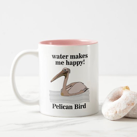 Tasse 2 Couleurs Oiseau pélican (Avec donut)