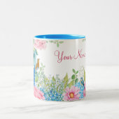 Tasse 2 Couleurs Oiseau rose bleu (Centre)