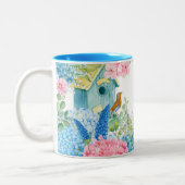 Tasse 2 Couleurs Oiseau rose bleu (Gauche)
