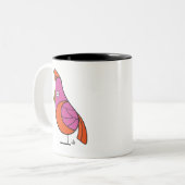 Tasse 2 Couleurs Oiseau rose et orange (Devant gauche)