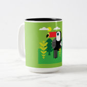 Tasse 2 Couleurs Oiseau tropical du Toucan (Devant gauche)
