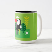 Tasse 2 Couleurs Oiseau tropical du Toucan (Devant droit)