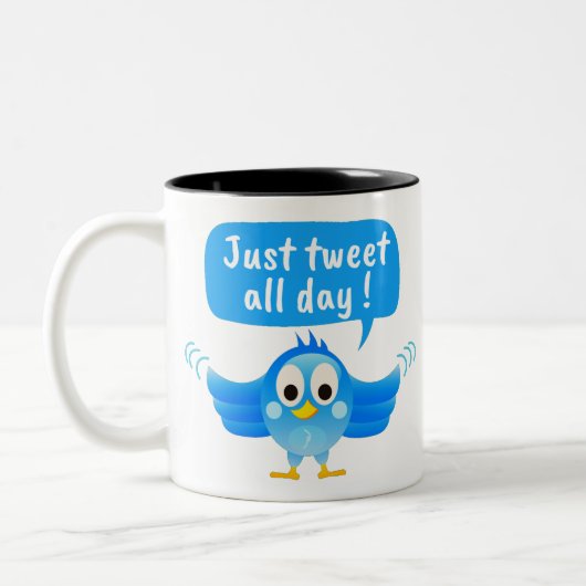 Tasse 2 Couleurs Oiseau Twitter (Gauche)