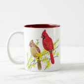 TASSE 2 COULEURS OISEAUX CARDINAUX (Gauche)