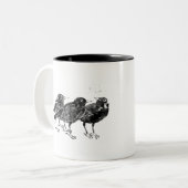 Tasse 2 Couleurs Oiseaux corbeaux,corneilles (Devant gauche)