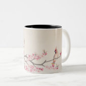 Tasse 2 Couleurs Oiseaux de chant au printemps (Devant droit)