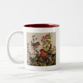 Tasse 2 Couleurs Oiseaux de printemps Robin Oiseaux rouges (Gauche)