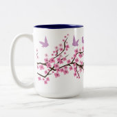 Tasse 2 Couleurs Oiseaux et fleurs de cerisier (Gauche)