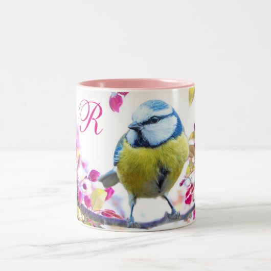 Tasse 2 Couleurs Oiseaux et fleurs roses (Centre)