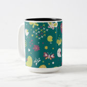 Tasse 2 Couleurs Oiseaux et papillons (Devant gauche)