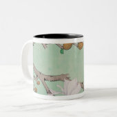 Tasse 2 Couleurs Oiseaux jumeaux dans les branches (Devant gauche)