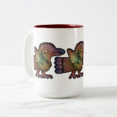 Tasse 2 Couleurs Oiseaux mayas antiques (Devant gauche)