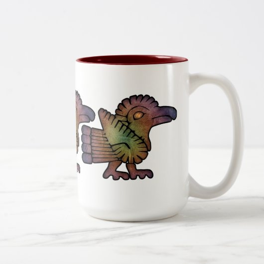 Tasse 2 Couleurs Oiseaux mayas antiques (Droit)