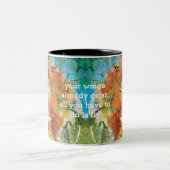 Tasse 2 Couleurs Oiseaux Peinture aquarelle avec citation perzonali (Centre)