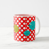 Tasse 2 Couleurs oiseaux rétro (Devant droit)