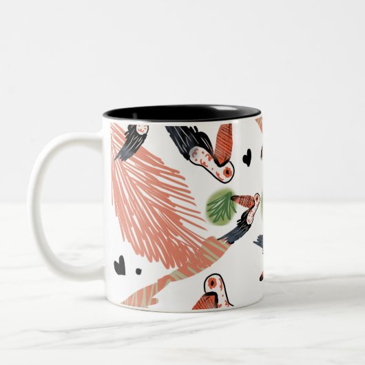 Tasse 2 Couleurs Oiseaux toucans Été Végétation tropicale Art (Gauche)