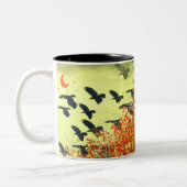 Tasse 2 Couleurs Oiseaux volant Lune rouge (Gauche)