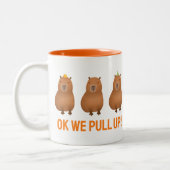 Tasse 2 Couleurs "Ok, On Se Lève !" Funny Capybara Meme (Gauche)