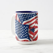 Tasse 2 Couleurs Old Glory All American - États-Unis Drapeau Patroi (Devant gauche)
