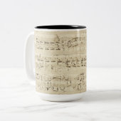 Tasse 2 Couleurs Old Music Notes (Devant gauche)