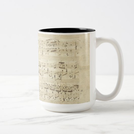 Tasse 2 Couleurs Old Music Notes (Droit)