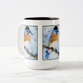 Tasse 2 Couleurs Oliver Bluebird avec moustache, bouffon (Devant gauche)