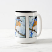 Tasse 2 Couleurs Oliver Bluebird avec moustache, bouffon (Devant droit)