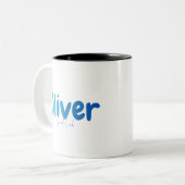Tasse 2 Couleurs Oliver Name Gift - Good Luck - Personalized Design (Devant gauche)