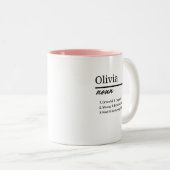 Tasse 2 Couleurs Olivia, Fille Nom Personnalisé Définition (Devant droit)