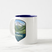 Tasse 2 Couleurs Olympic National Park Shield (Devant gauche)
