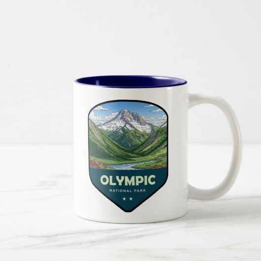 Tasse 2 Couleurs Olympic National Park Shield (Droit)