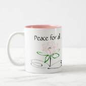 Tasse 2 Couleurs Om Shanti Musique verte rose (Gauche)
