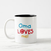 Tasse 2 Couleurs Oma aime mes t-shirts et cadeaux (Gauche)