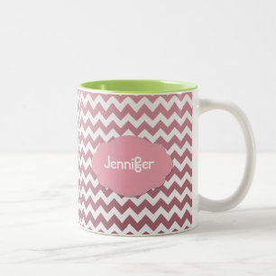 Tasse 2 Couleurs Ombre Chevron - ajoutez un nom - sélectionnez une