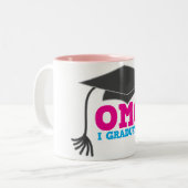 Tasse 2 Couleurs OMG J'ai obtenu mon diplôme (Devant gauche)