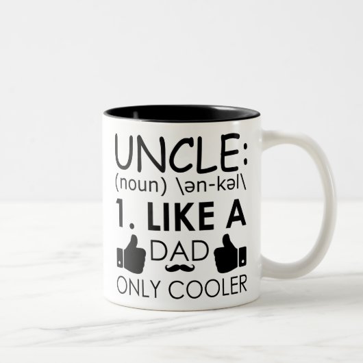 Tasse 2 Couleurs Oncle, comme le papa seulement plus frais - comme (Droit)