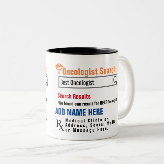 Tasse 2 Couleurs Oncologiste Recherche de bougie cadeau (Devant droit)
