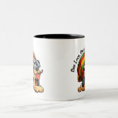 Tasse 2 Couleurs One Love One Bark Funny Chien (Centre)