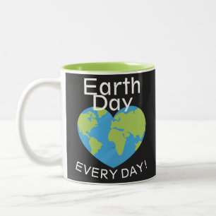 Tasse 2 Couleurs One Love One Earth, Jour des terres, Save Our Plan