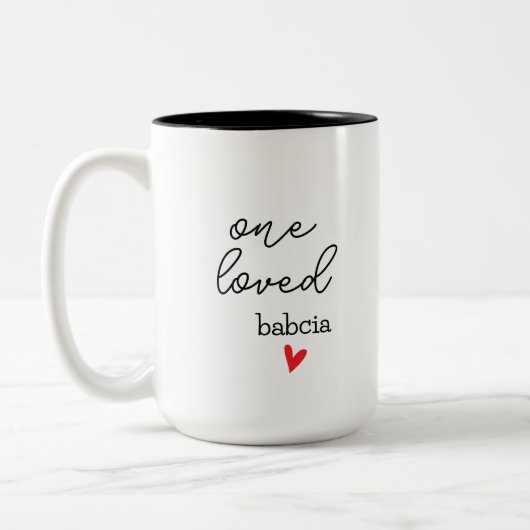 Tasse 2 Couleurs One Loved Babcia | Customisable Grandma Gift (Gauche)