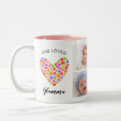 Tasse 2 Couleurs One Loved Glamma Four Photo Collage (Gauche)