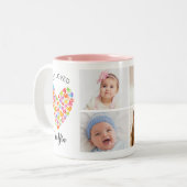 Tasse 2 Couleurs One Loved YiaYia Four Photo Collage (Devant gauche)