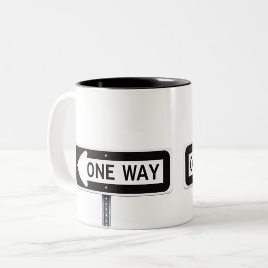 Tasse 2 Couleurs One way sign (Devant gauche)